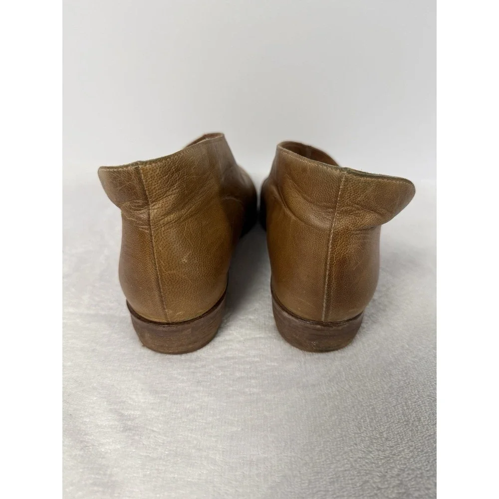 Free People Brown Leather Pointed Toe Mule Slip On Flats Women sz 37. (US 6.5)